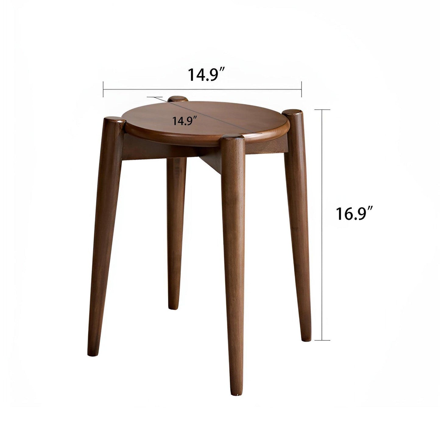 Stackable Solid Wood Dining Round Stools - Savor Cozy