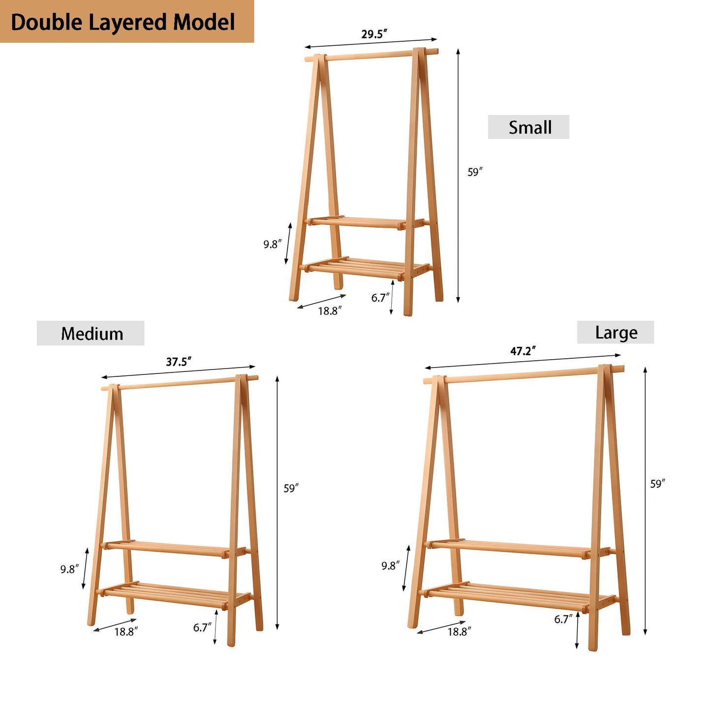 Versatile Foldable Solid Wood Clothes Rack with Shelf - Savor Cozy