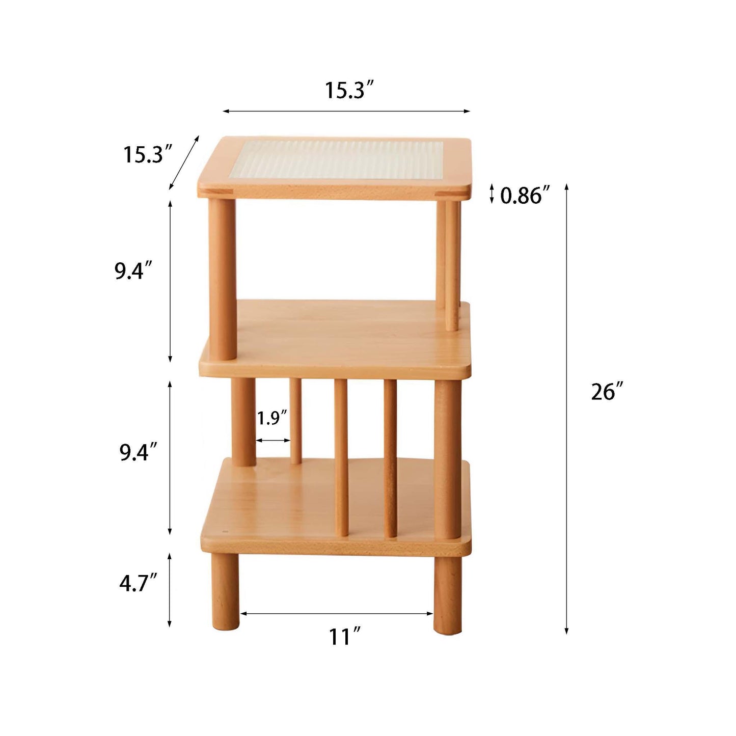 Stylish 3-Tier Bedroom Nightstand - Savor Cozy