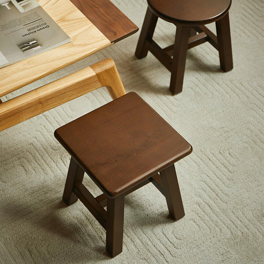 Solid Wood Sturdy Short Stool - Savor Cozy