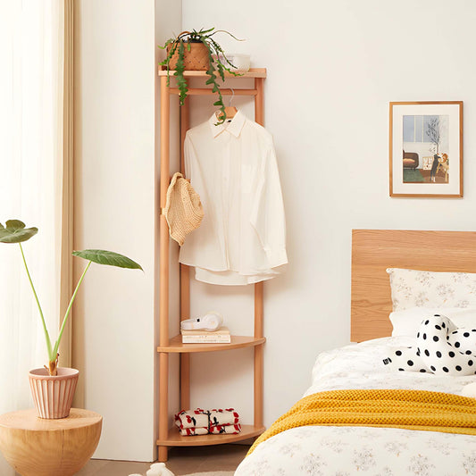 Corner Coat Rack with 3-Shelves - Savor Cozy