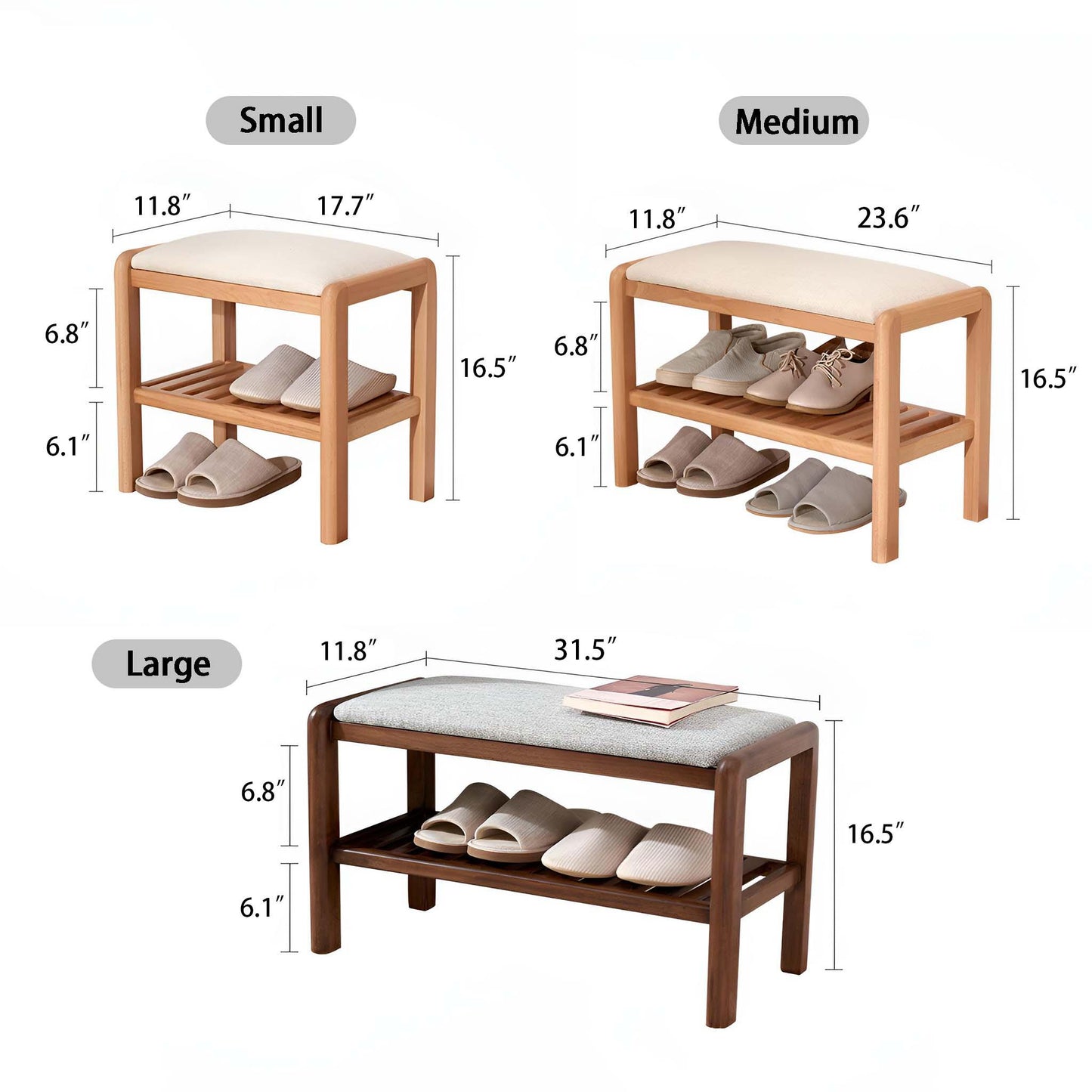 Rustic Solid Wood Entryway Bench - Savor Cozy
