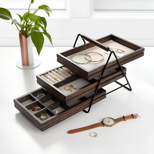 wooden jewelry organizer / storage case