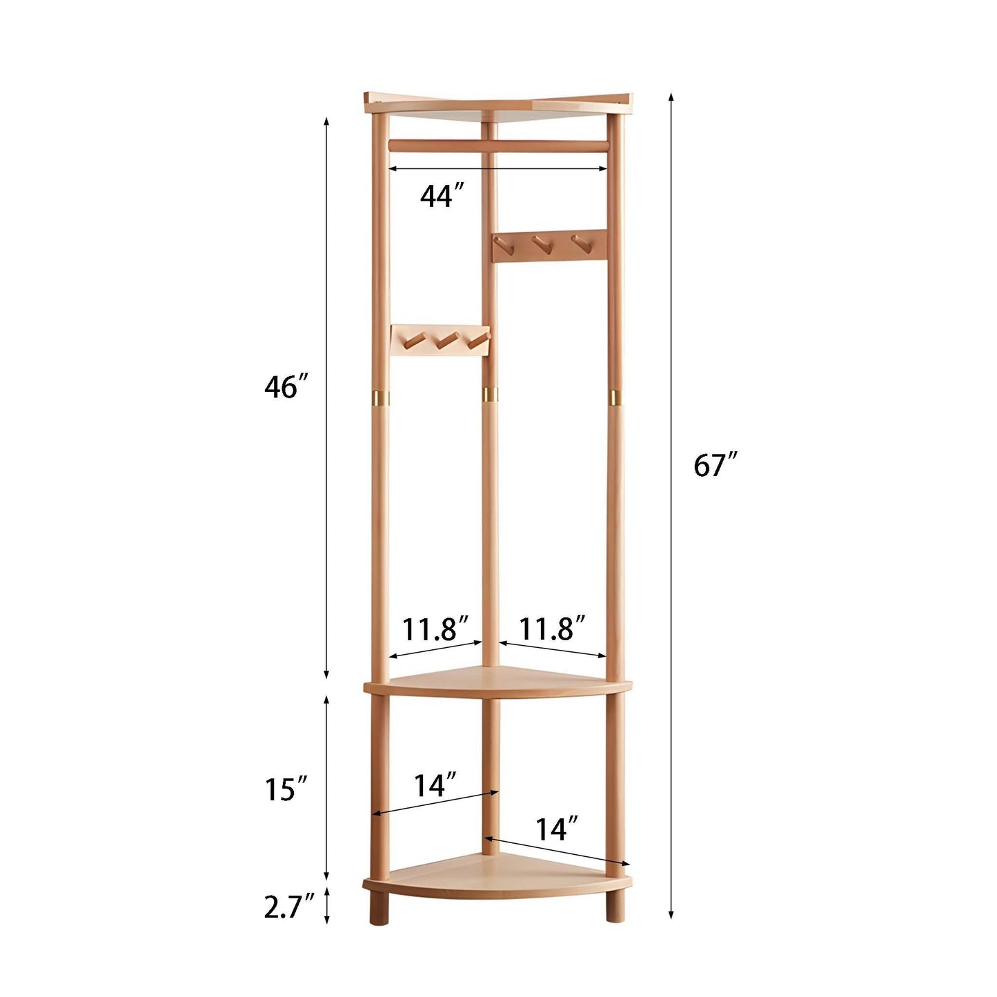 Corner Coat Rack with 3-Shelves - Savor Cozy