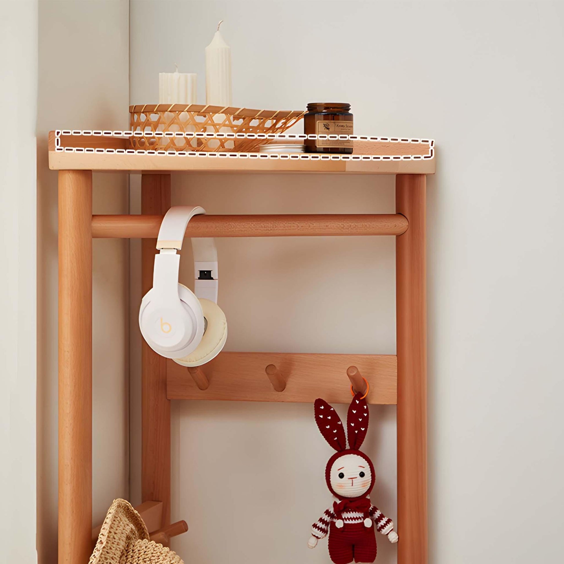 Corner Coat Rack with 3-Shelves - Savor Cozy