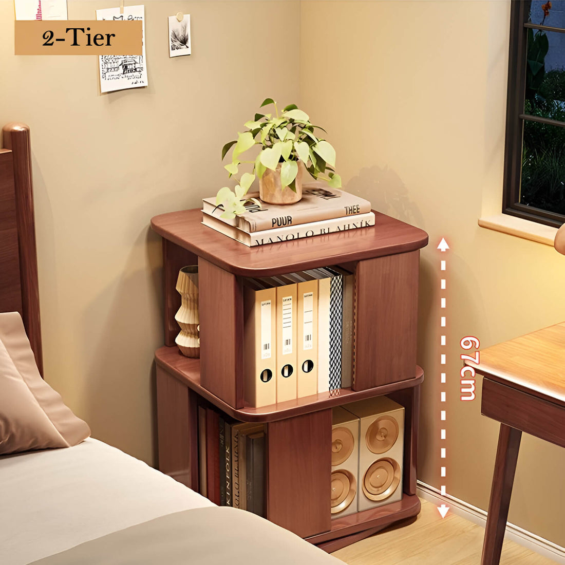 spinning bookcase for small spaces