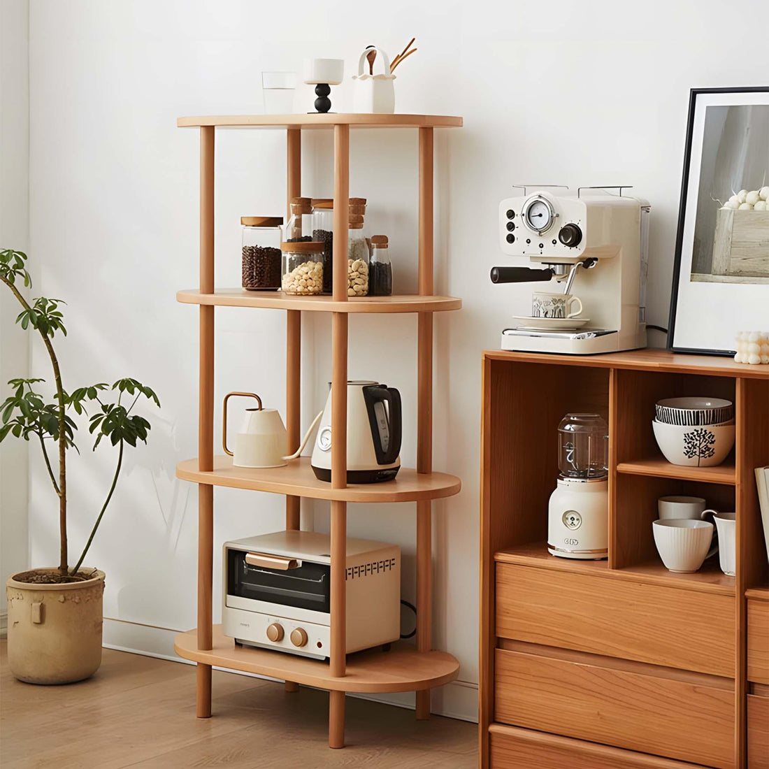 heavy duty solid wood storage rack 4 tier