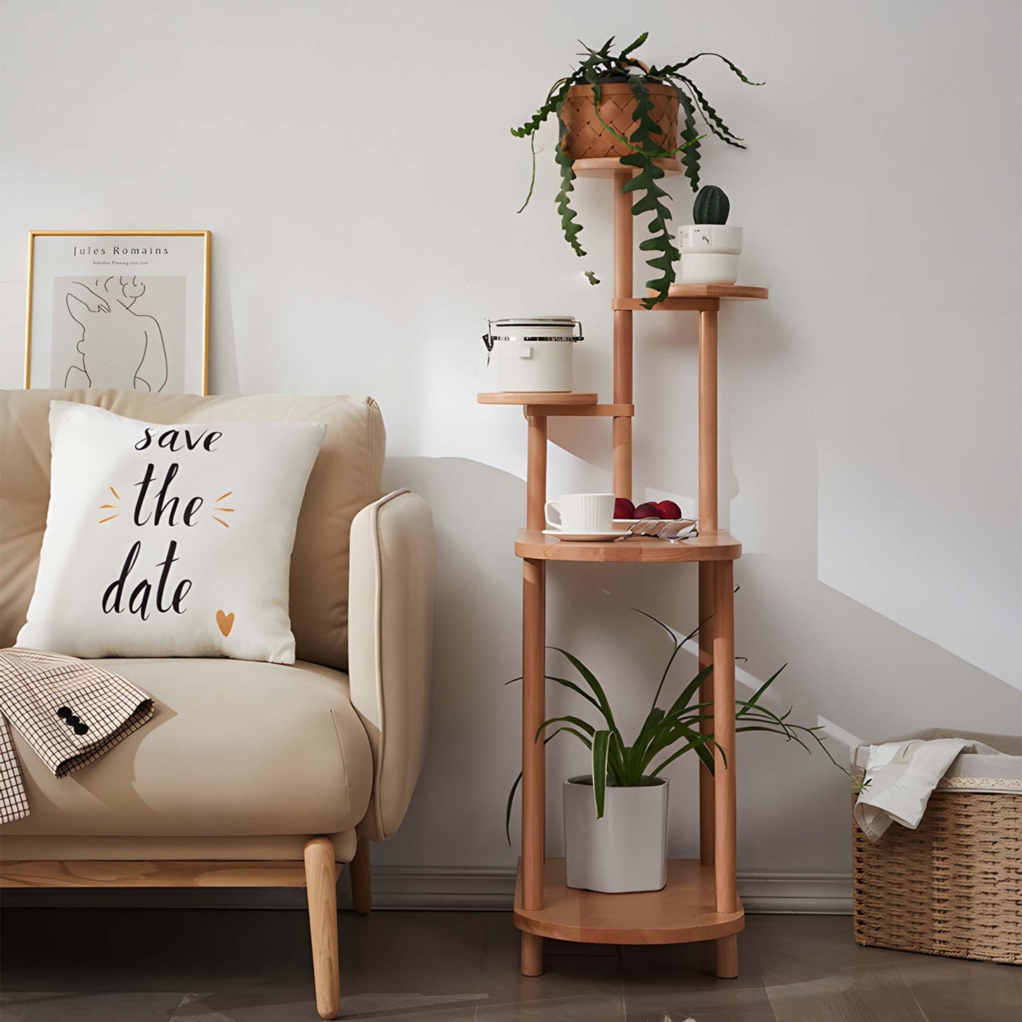 Solid Wood Sofa End Table