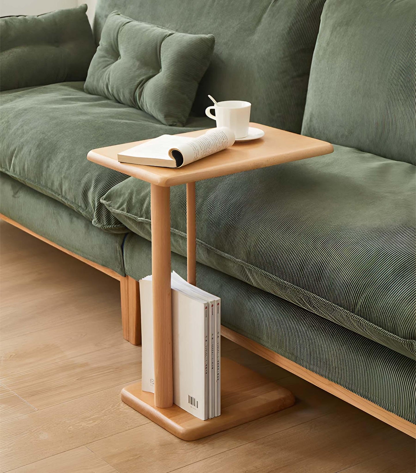 Sofa Side Table in Solid Wood - Elevate Your Living Room with Natural Texture