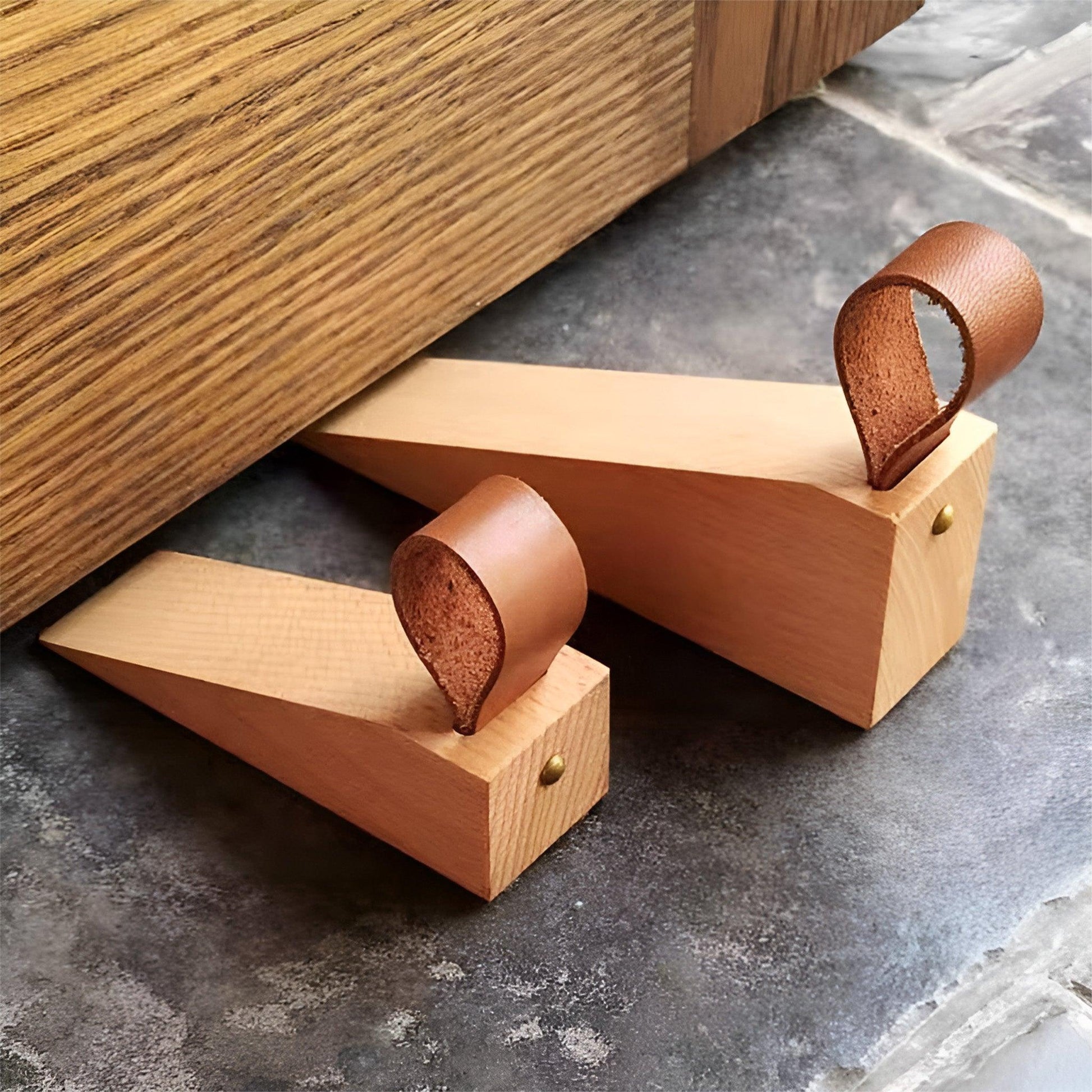 Wooden Non-Slip Door Stopper - Home and Office Security