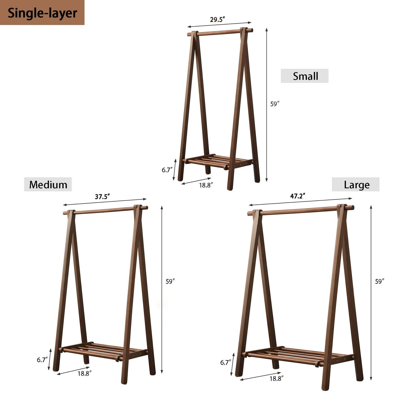 Wooden Clothing Rack with Integrated Shoes Storage