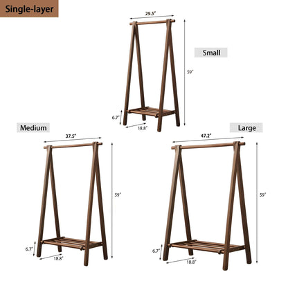 Wooden Clothing Rack with Integrated Shoes Storage