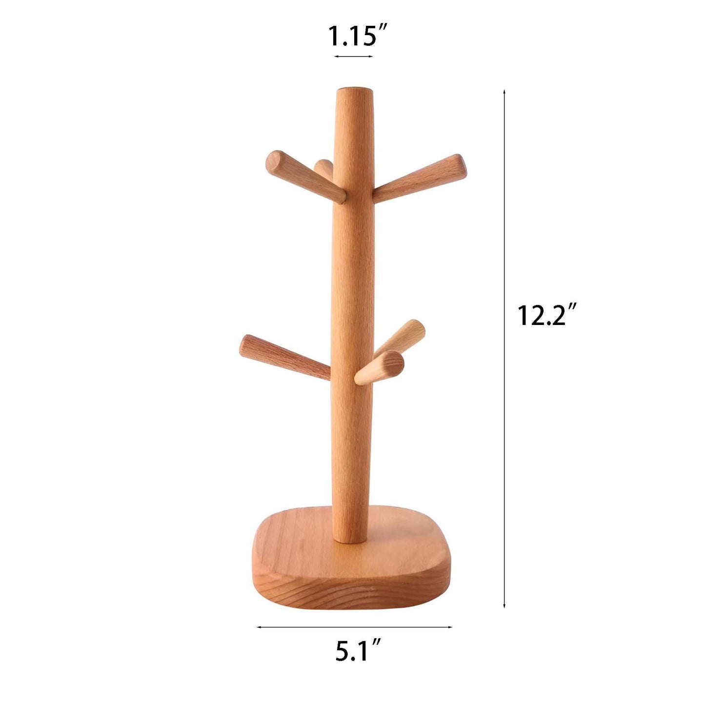 Wooden Mug Holder Tree with 6 Hooks - Savor Cozy