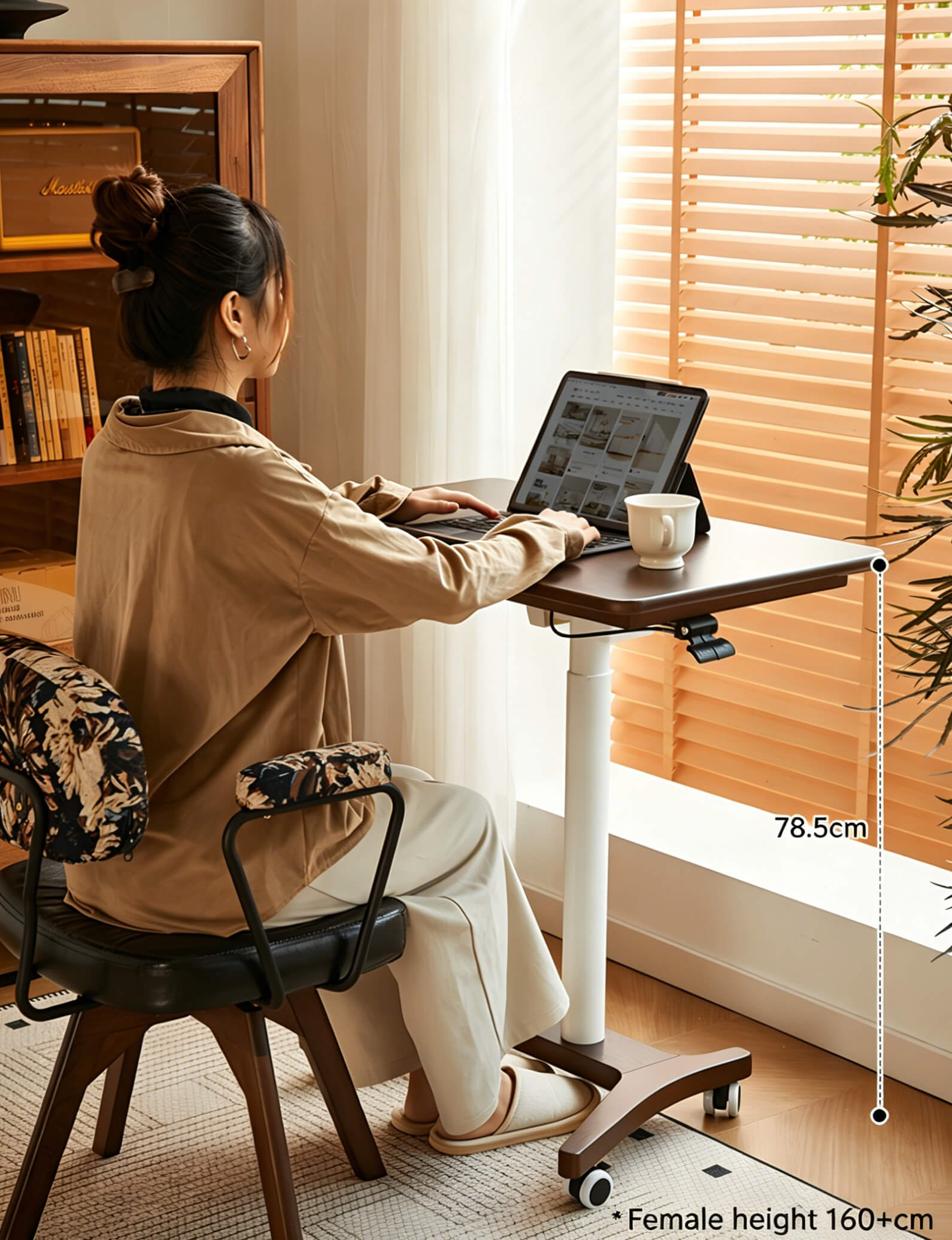 Solid Wood Mobile Laptop Stand