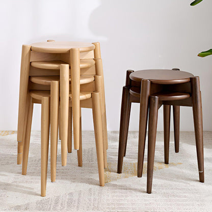 Stackable Solid Wood Dining Round Stools