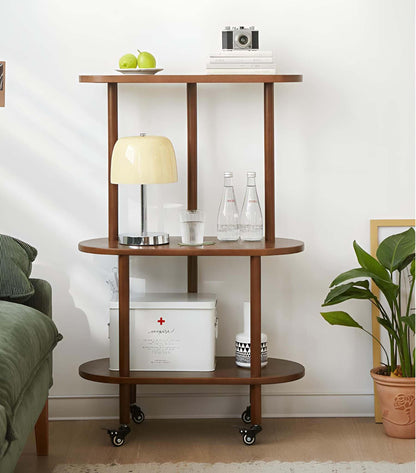 Functional Three-Tier Storage Rack - Solid Wood Elegance