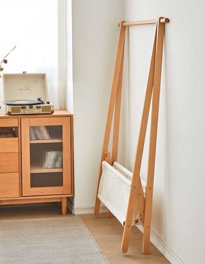 Solid Wood Hat and Coat Stand with Storage - Bedroom Convenience