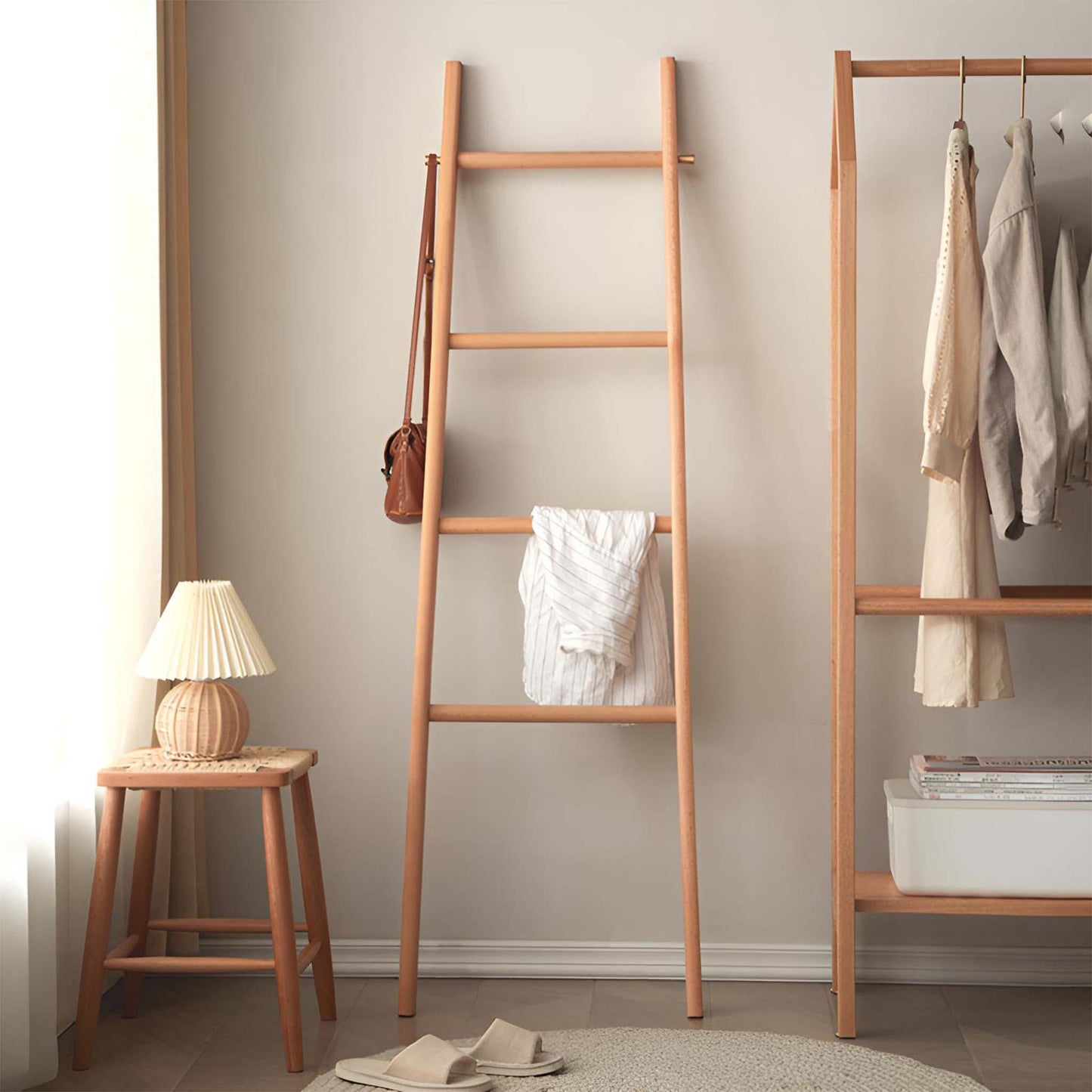 Innovative 4-Level Wood Towel Holder Rack