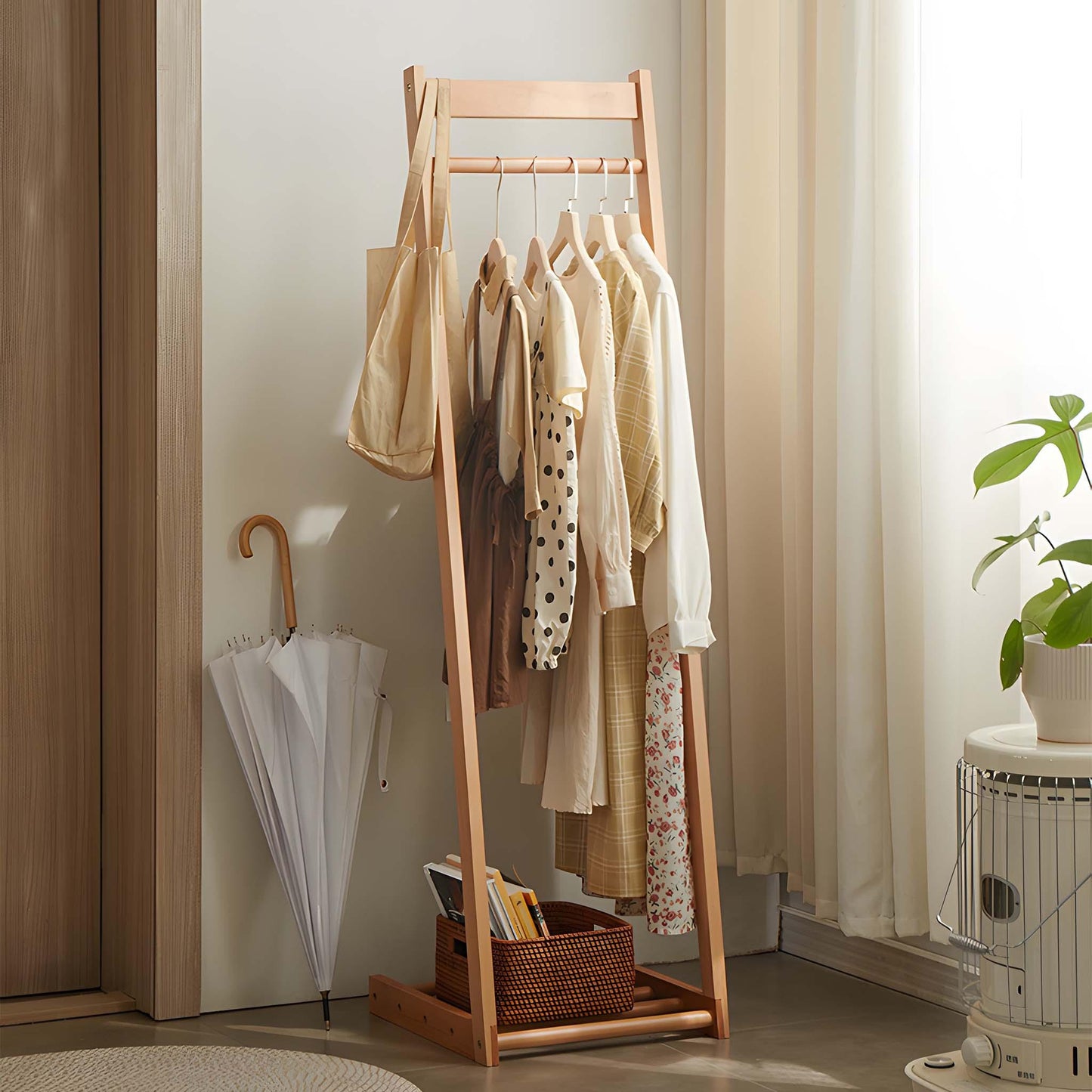 Discover Innovation: Stylish Solid Wood Clothes Rack for Bedroom – Savor Cozy