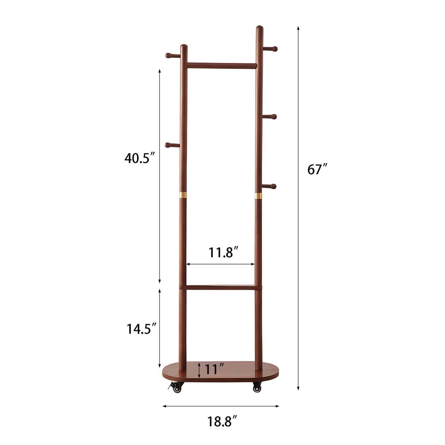 Mobile Wooden Coat Rack - Stylish and Convenient