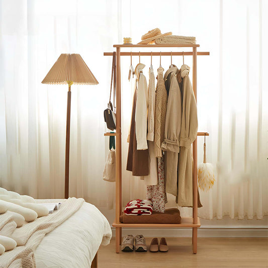 Versatile Wooden Clothing Rack - Bedroom Essential