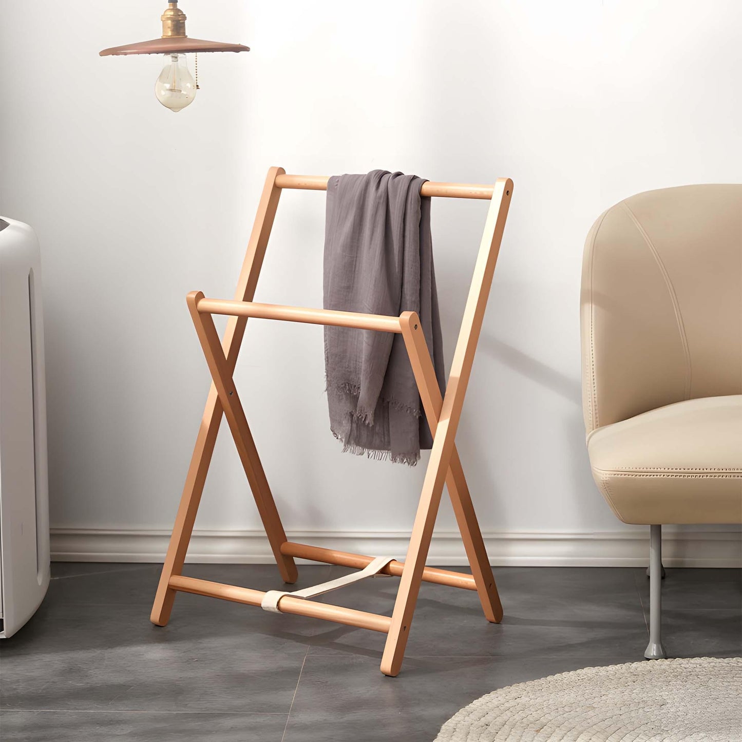 Minimalist Three-Layer Coat Rack with Unified Storage