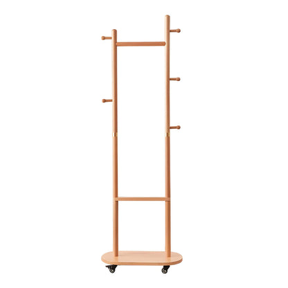 Stable Solid Wood Coat Stand on Wheels