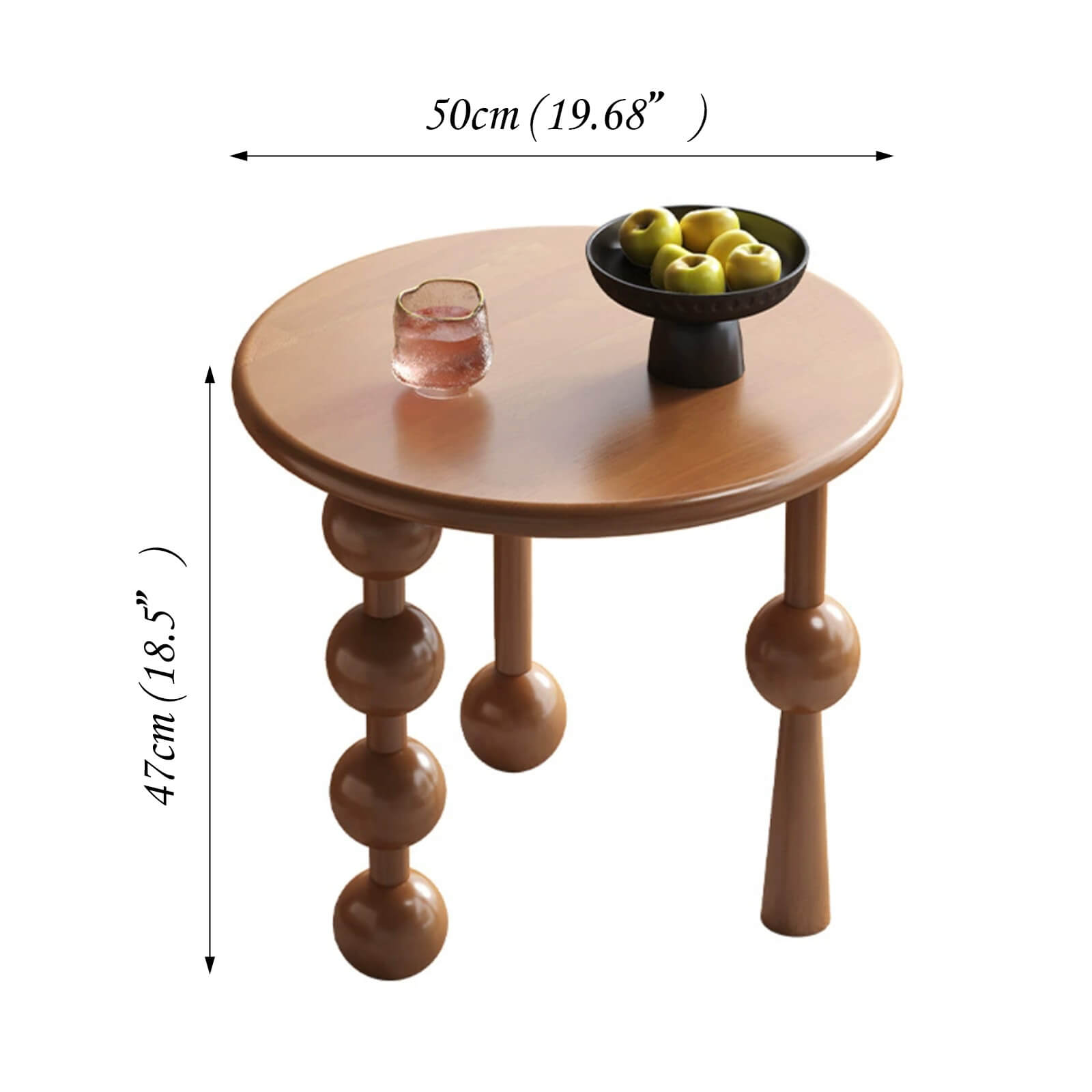 mid century modern accent table solid wood