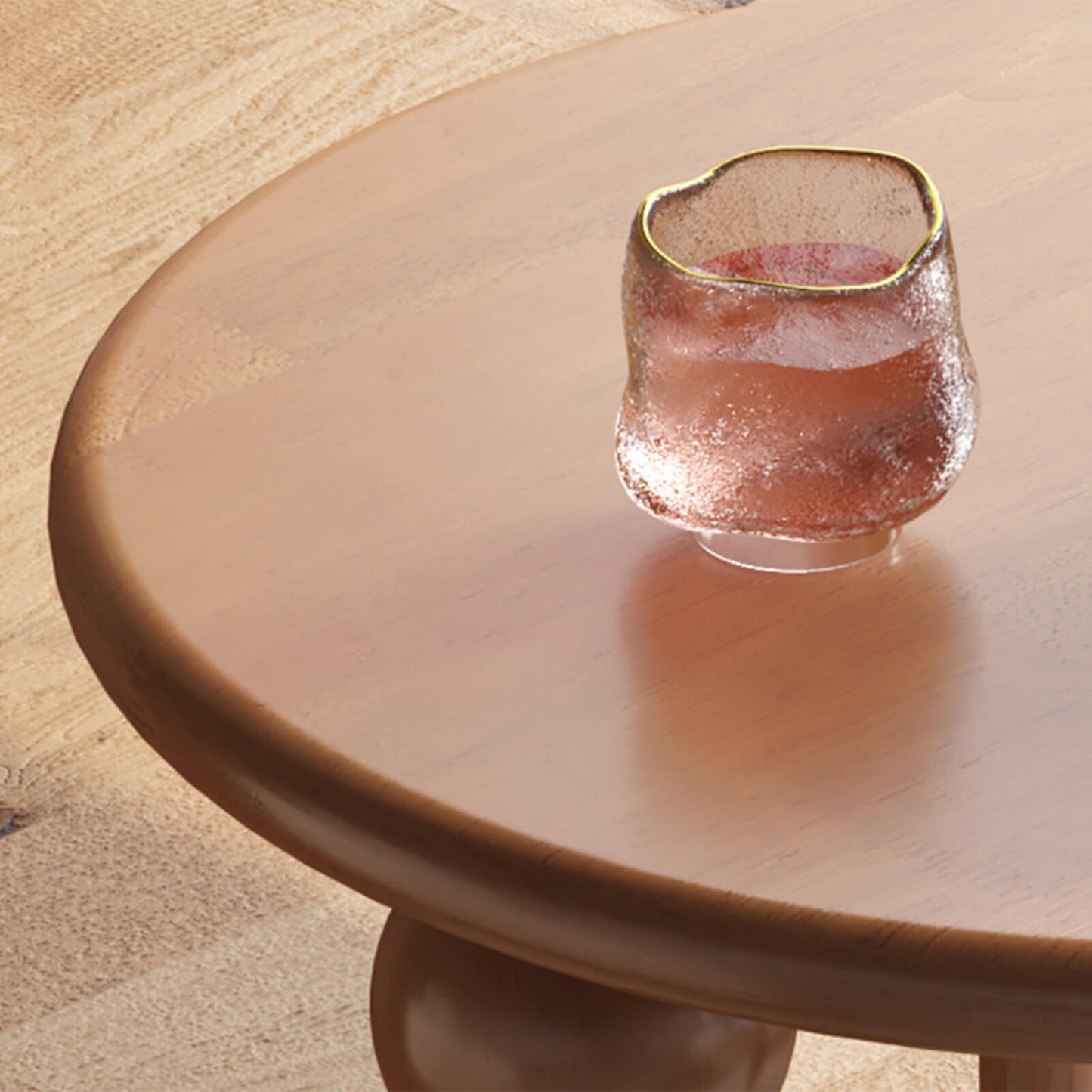 modern round table with artistic legs