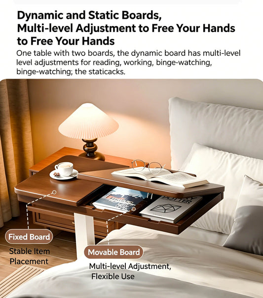 rolling bedside table with wheels
