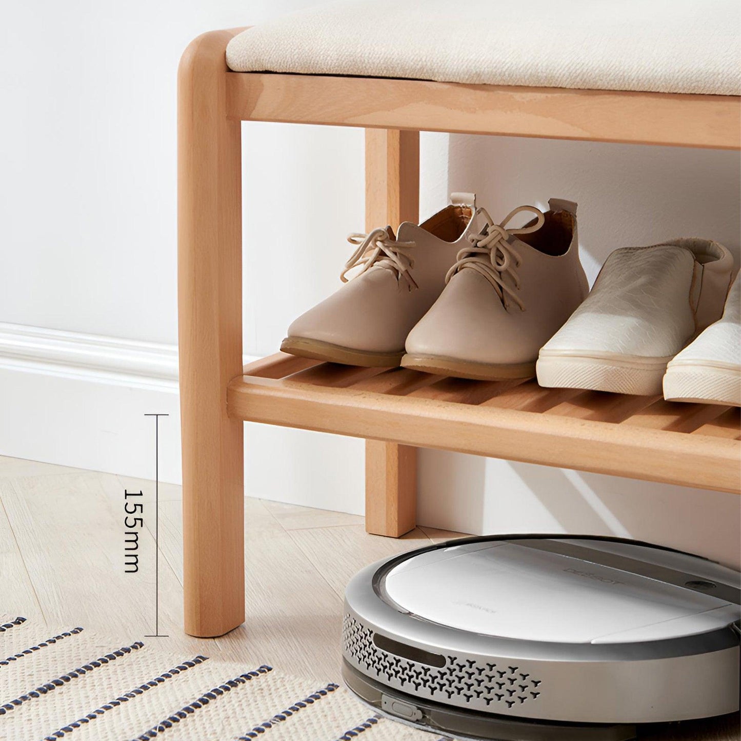 Sofa Side Stool: Rustic Solid Wood Entryway Bench