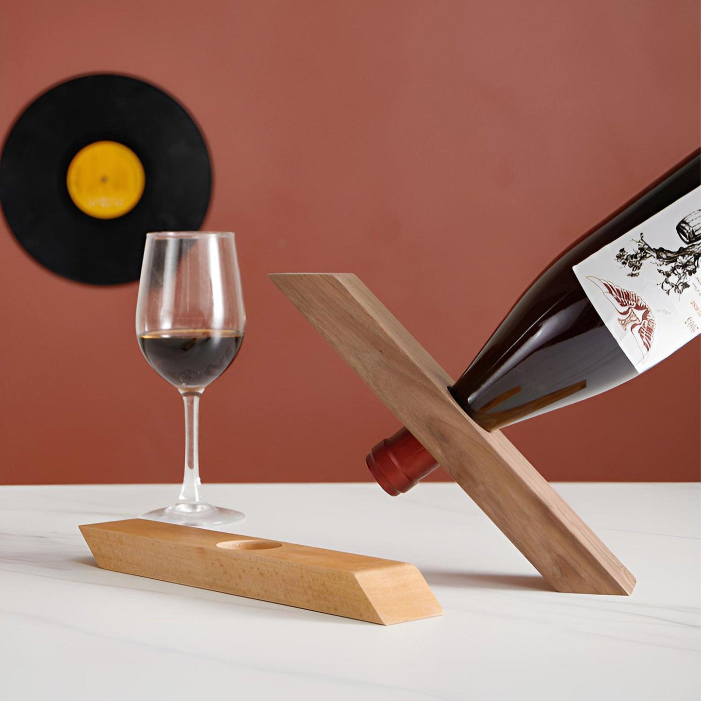 Creative Wine Stand - Elegant Solid Wood Design