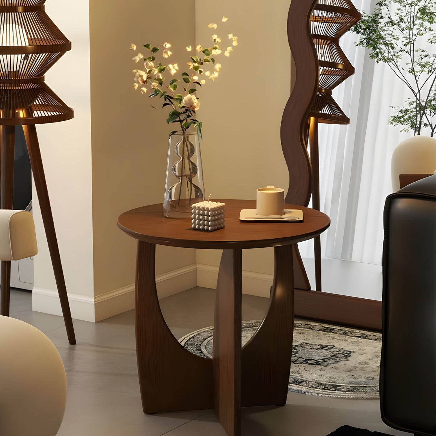 solid oak modern farmhouse accent table