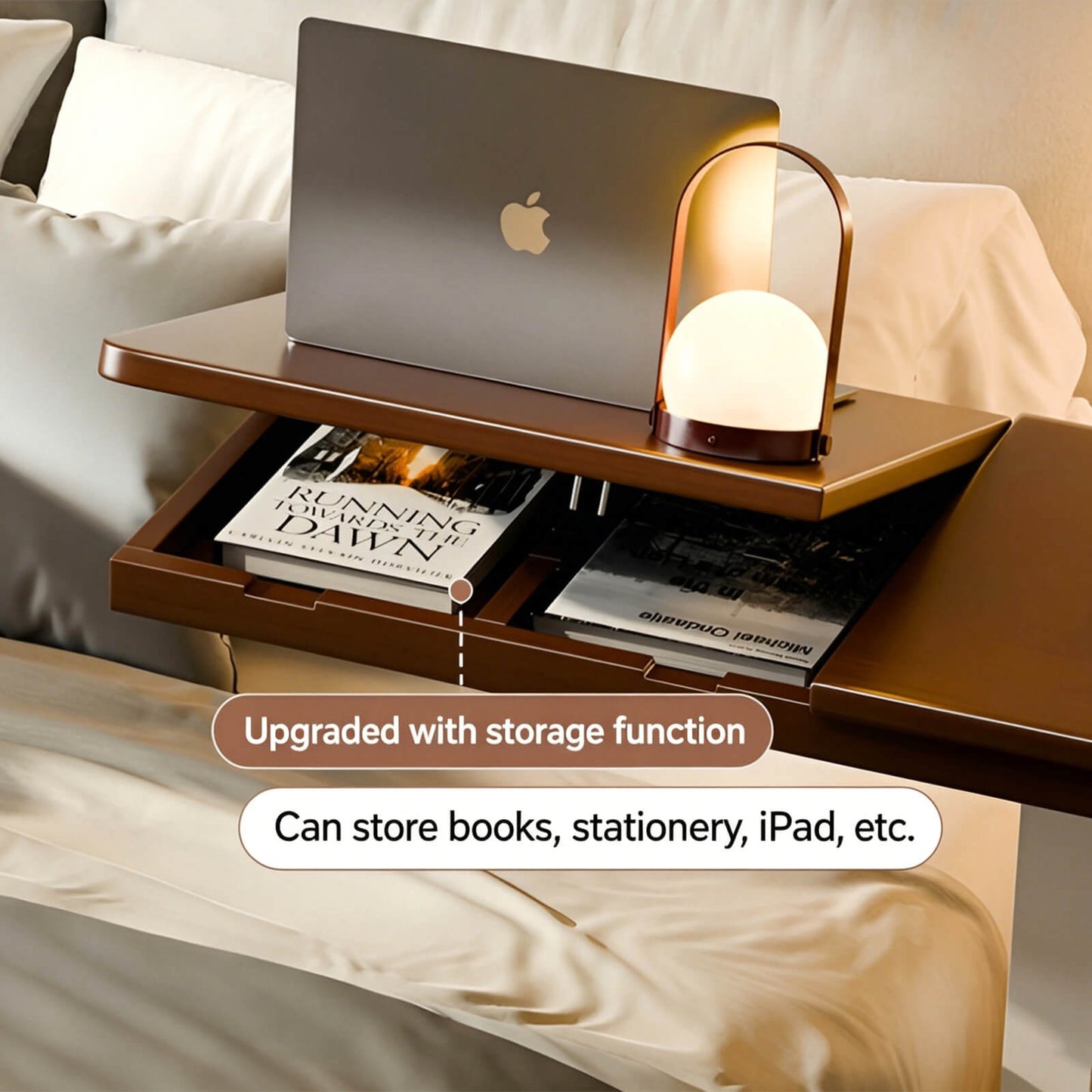 solid wood rolling laptop cart