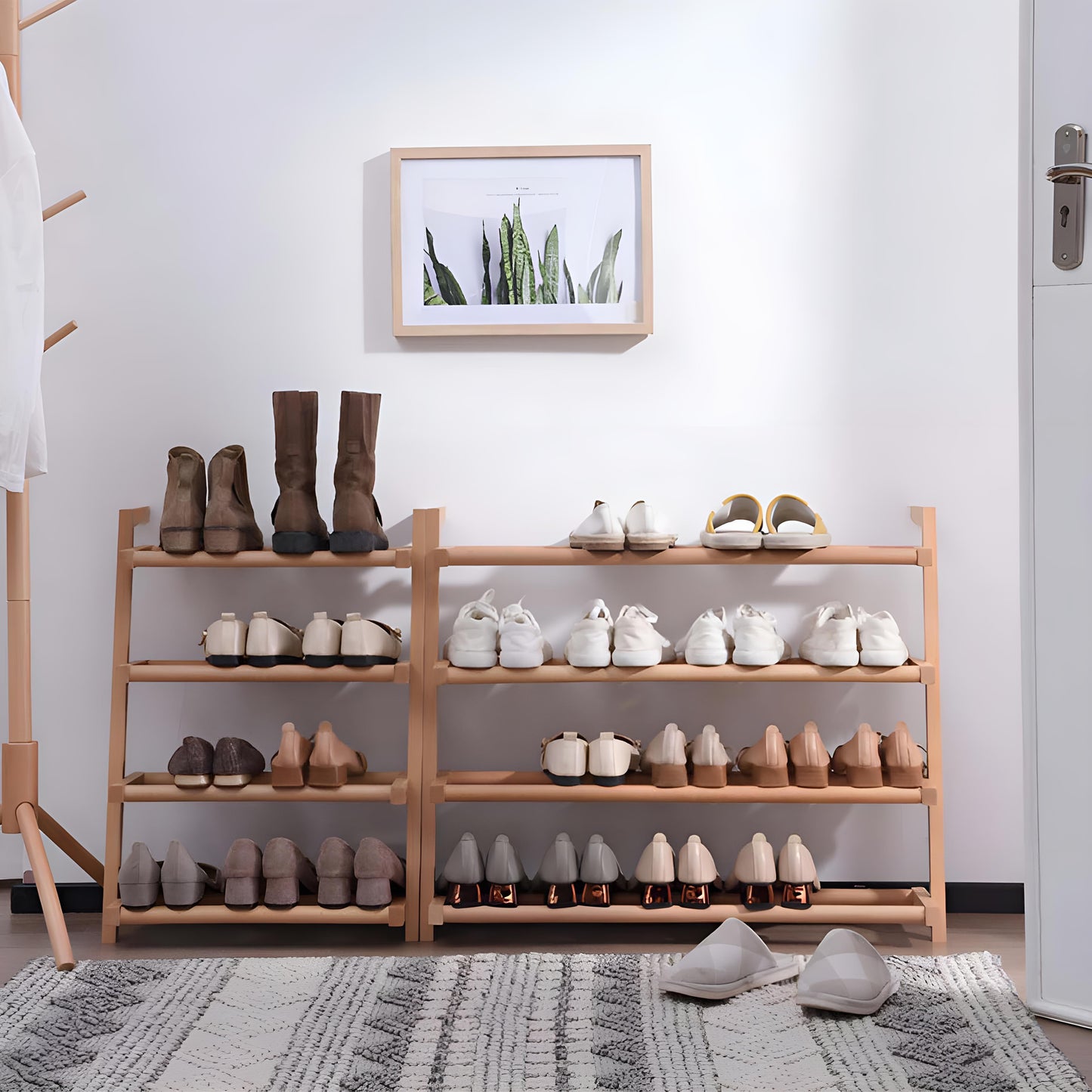 Creative Shoe Storage Rack with Wall-Optimized Design