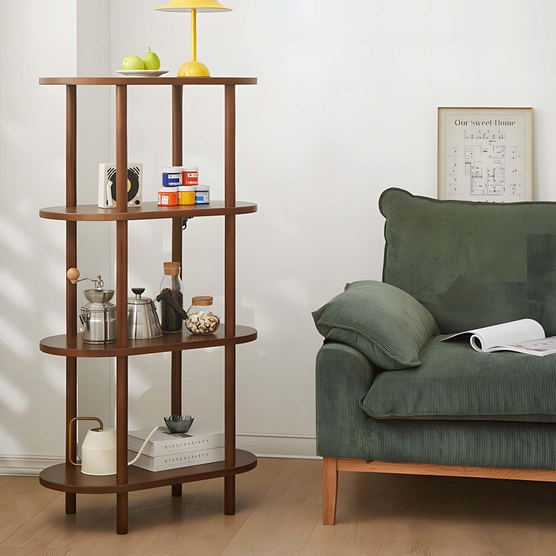 Four-Tier Solid Wood Shelving