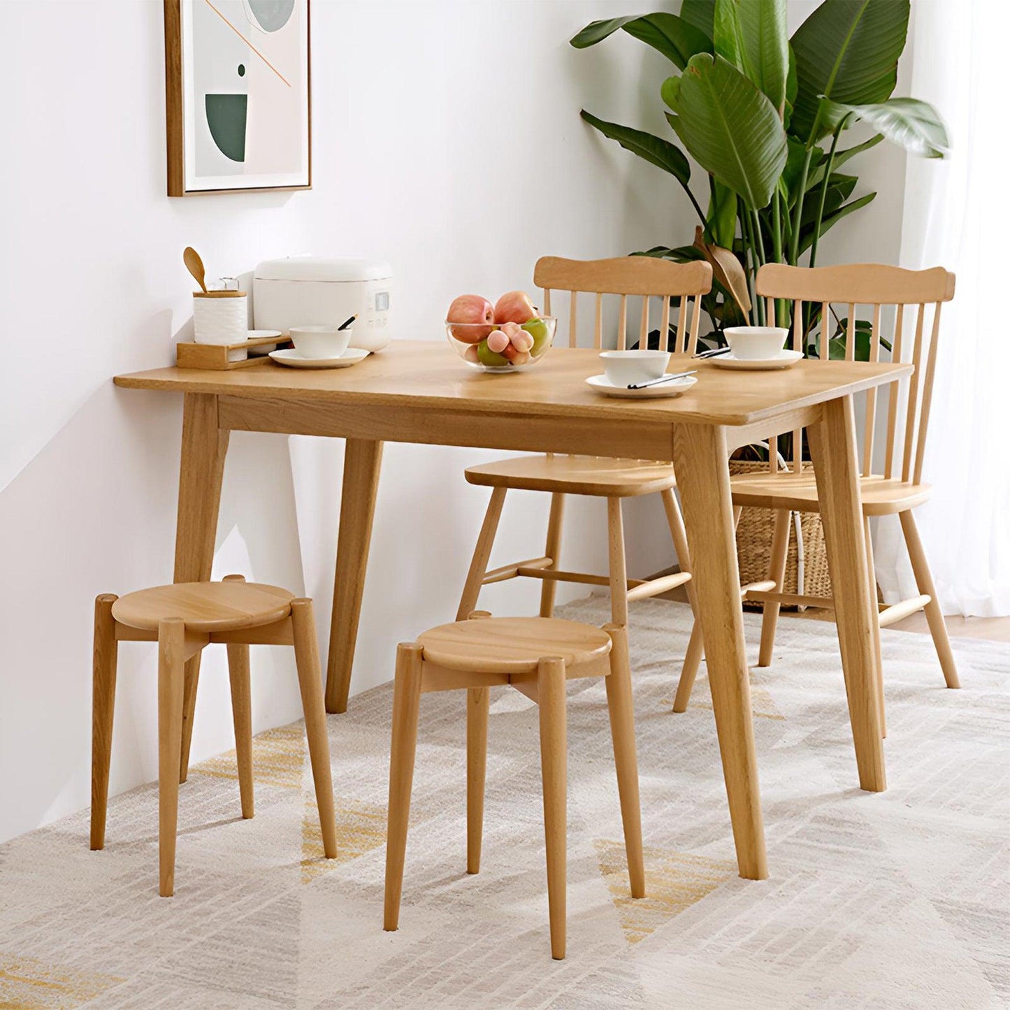 Versatile Solid Wood Stool